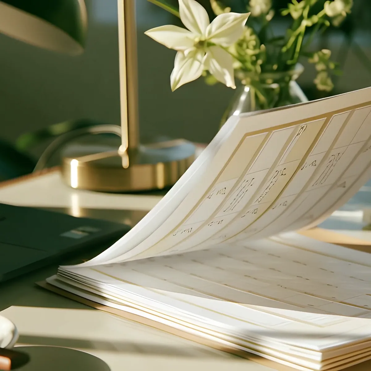 a demand plan open on a sunlit desk